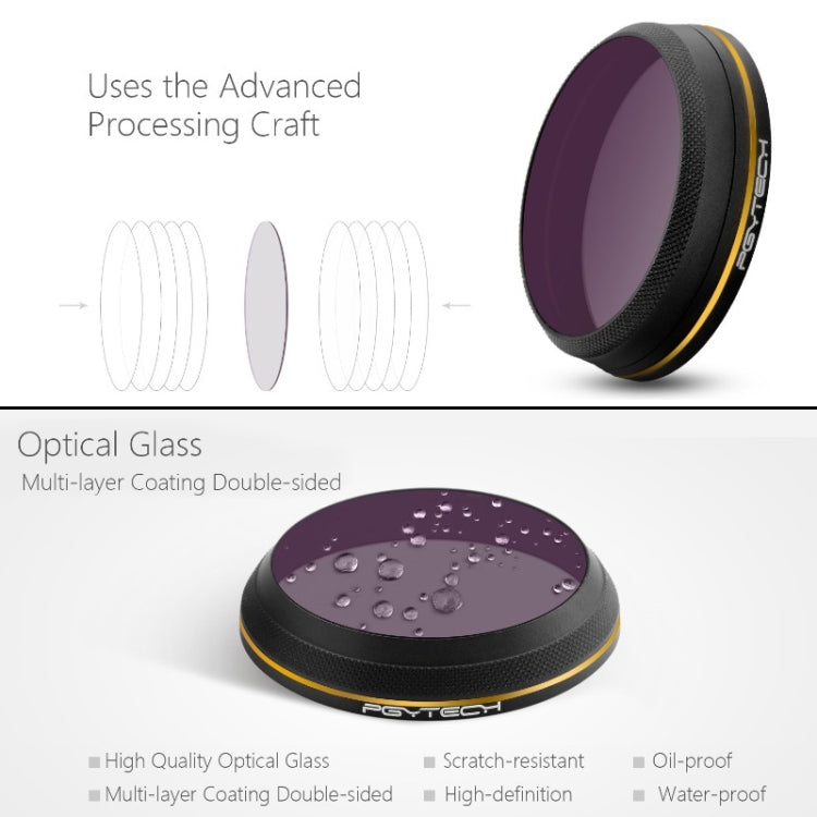 PGYTECH X4S-HD ND16 Gold-edge Lens Filter for DJI Inspire 2 / X4S Gimbal Camera Drone Accessories, ND16