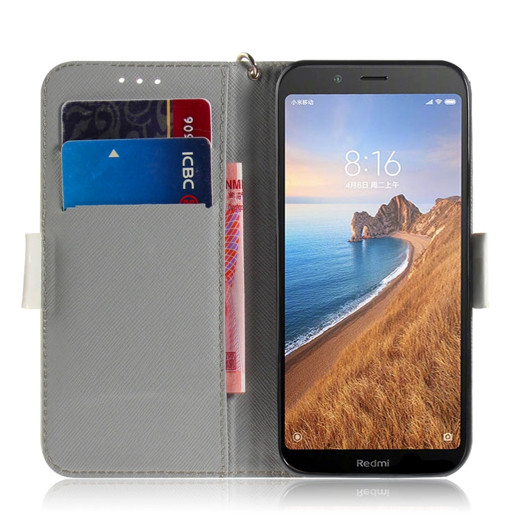 3D Painting  Pattern Coloured Drawing Horizontal Flip Leather Case for Xiaomi Redmi 7A, with Holder & Card Slots & Wallet