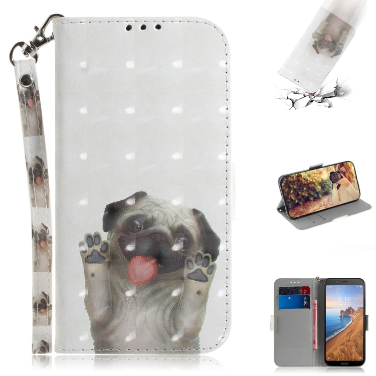 3D Painting  Pattern Coloured Drawing Horizontal Flip Leather Case for Xiaomi Redmi 7A, with Holder & Card Slots & Wallet