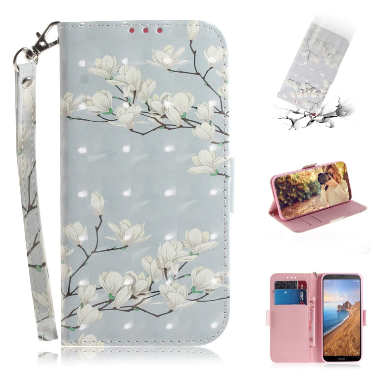3D Painting  Pattern Coloured Drawing Horizontal Flip Leather Case for Xiaomi Redmi 7A, with Holder & Card Slots & Wallet