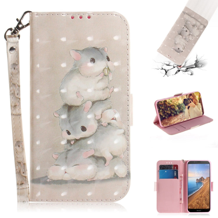 3D Painting Pattern Coloured Drawing Horizontal Flip Leather Case for Xiaomi Redmi Note 7 / Note 7S, with Holder & Card Slots & Wallet