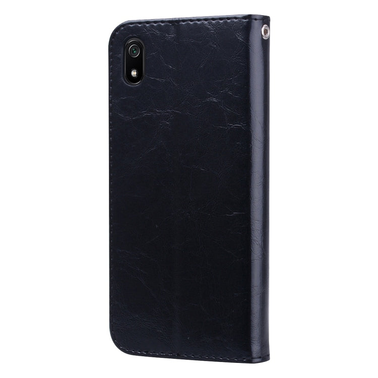 Business Style Oil Wax Texture Horizontal Flip Leather Case for Xiaomi Redmi 7A, with Holder & Card Slots & Wallet