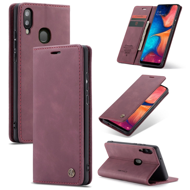 CaseMe-013 Multi-functional Retro Frosted Horizontal Flip Leather Case with Card Slot & Holder & Wallet, For Galaxy A20e