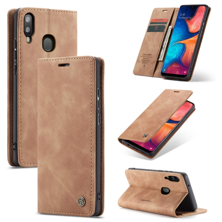CaseMe-013 Multi-functional Retro Frosted Horizontal Flip Leather Case with Card Slot & Holder & Wallet, For Galaxy A20e