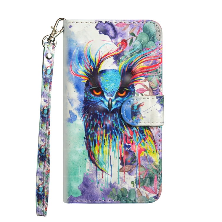 3D Painting Pattern Coloured Drawing Horizontal Flip TPU + PU Leather Case with Holder & Card Slots & Wallet