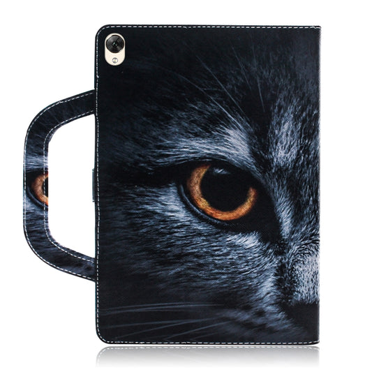 Textured leather exterior of MediaPad M6 10.8 tablet case showing artistic 3D colored pattern