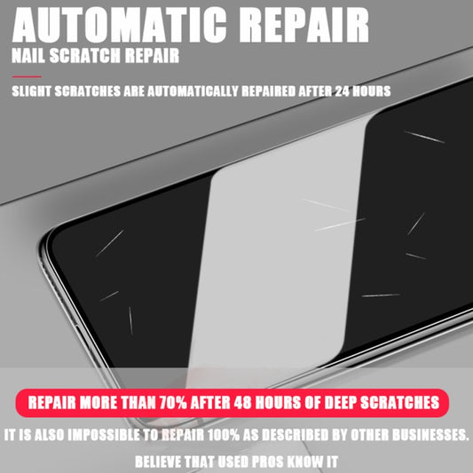 Self-healing hydrogel film protecting iPhone screen from scratches and impact damage