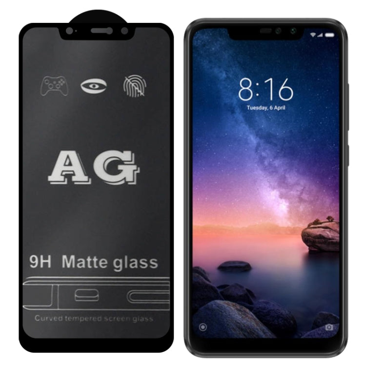 AG Matte Frosted Full Cover Tempered Glass, For Xiaomi Redmi Note 6 Pro