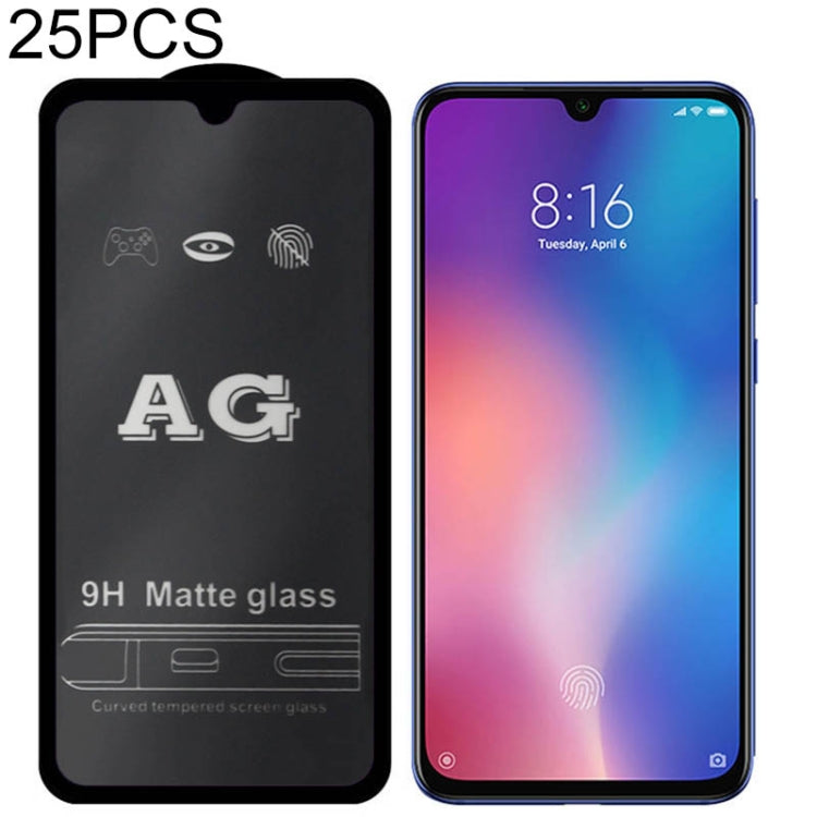 25 PCS AG Matte Frosted Full Cover Tempered Glass
