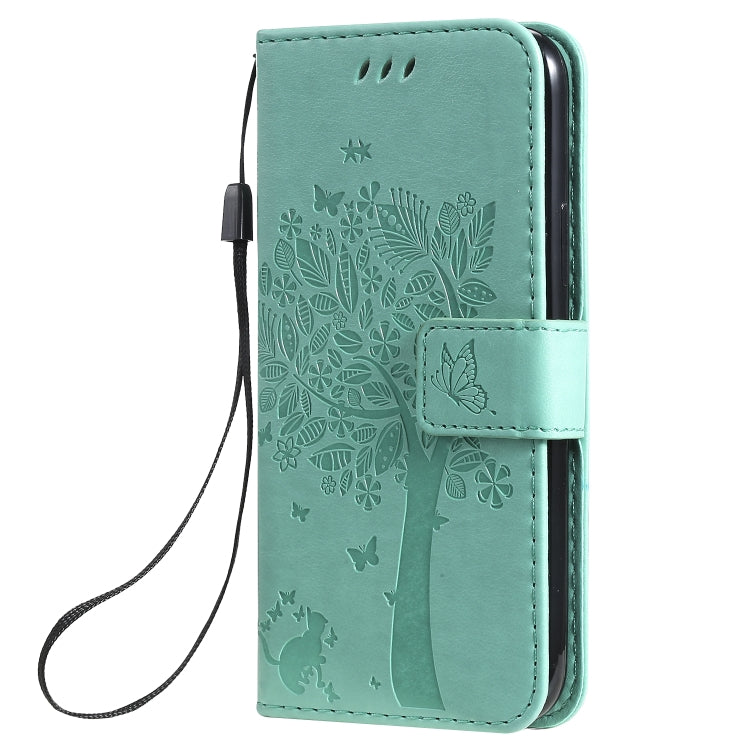Tree & Cat Pattern Pressed Printing Horizontal Flip PU Leather Case with Holder & Card Slots & Wallet & Lanyard, For iPhone 11 Pro, For iPhone 11