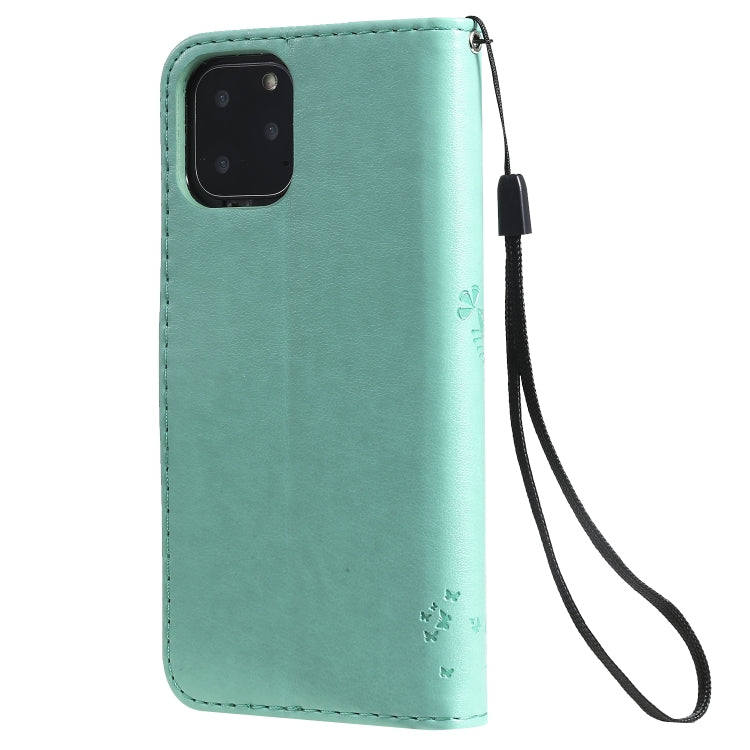 Tree & Cat Pattern Pressed Printing Horizontal Flip PU Leather Case with Holder & Card Slots & Wallet & Lanyard, For iPhone 11 Pro, For iPhone 11