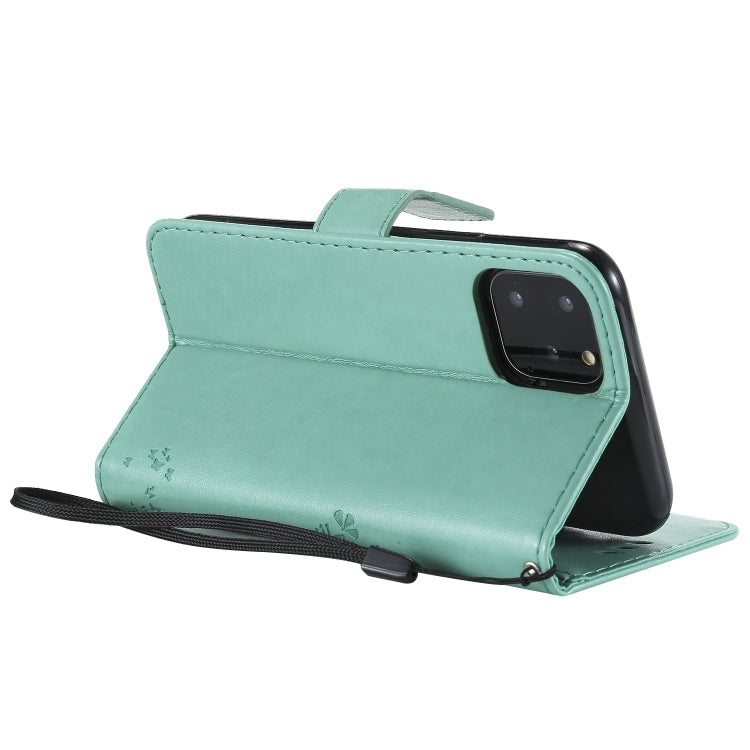 Tree & Cat Pattern Pressed Printing Horizontal Flip PU Leather Case with Holder & Card Slots & Wallet & Lanyard, For iPhone 11 Pro, For iPhone 11