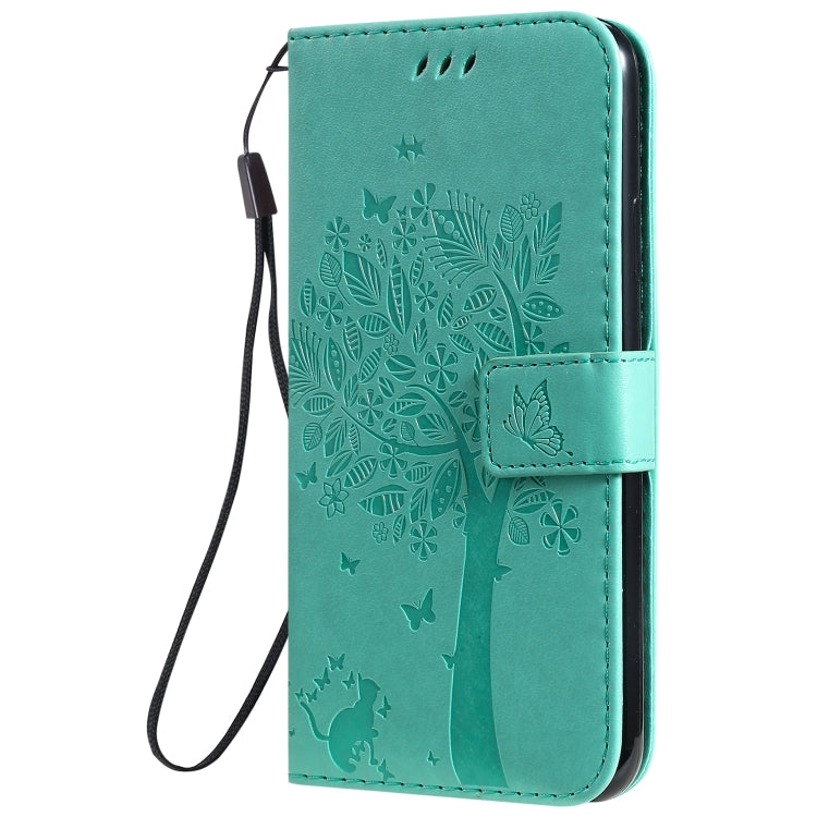 Tree & Cat Pattern Pressed Printing Horizontal Flip PU Leather Case with Holder & Card Slots & Wallet & Lanyard, For iPhone 11 Pro Max, For Vivo Y93 / Y91 / Y95