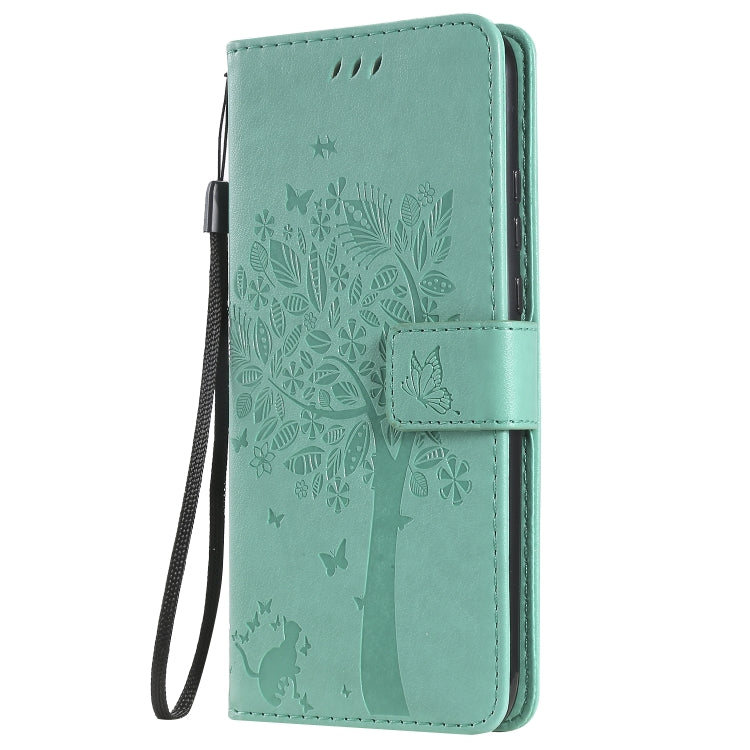 Tree & Cat Pattern Pressed Printing Horizontal Flip PU Leather Case with Holder & Card Slots & Wallet & Lanyard, For Huawei P20 Lite 2019 / Nova 5i, For Huawei P Smart Z / Y9 Prime 2019
