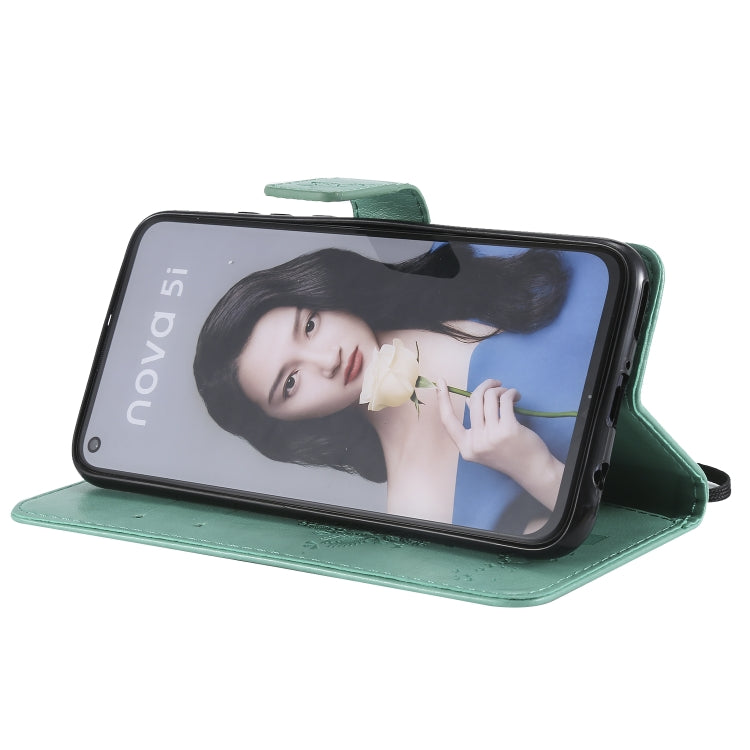 Tree & Cat Pattern Pressed Printing Horizontal Flip PU Leather Case with Holder & Card Slots & Wallet & Lanyard, For Huawei P20 Lite 2019 / Nova 5i, For Huawei P Smart Z / Y9 Prime 2019