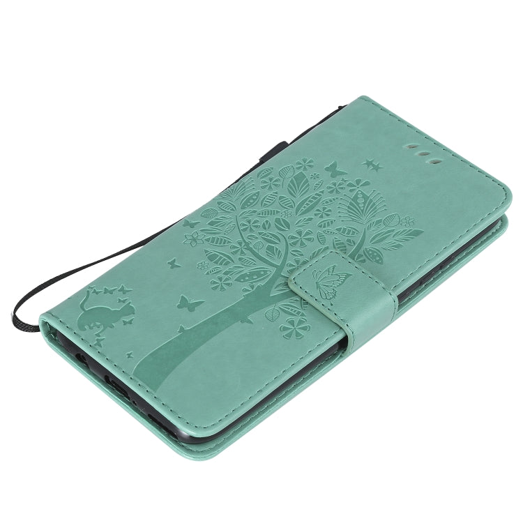 Tree & Cat Pattern Pressed Printing Horizontal Flip PU Leather Case with Holder & Card Slots & Wallet & Lanyard, For Huawei P20 Lite 2019 / Nova 5i, For Huawei P Smart Z / Y9 Prime 2019