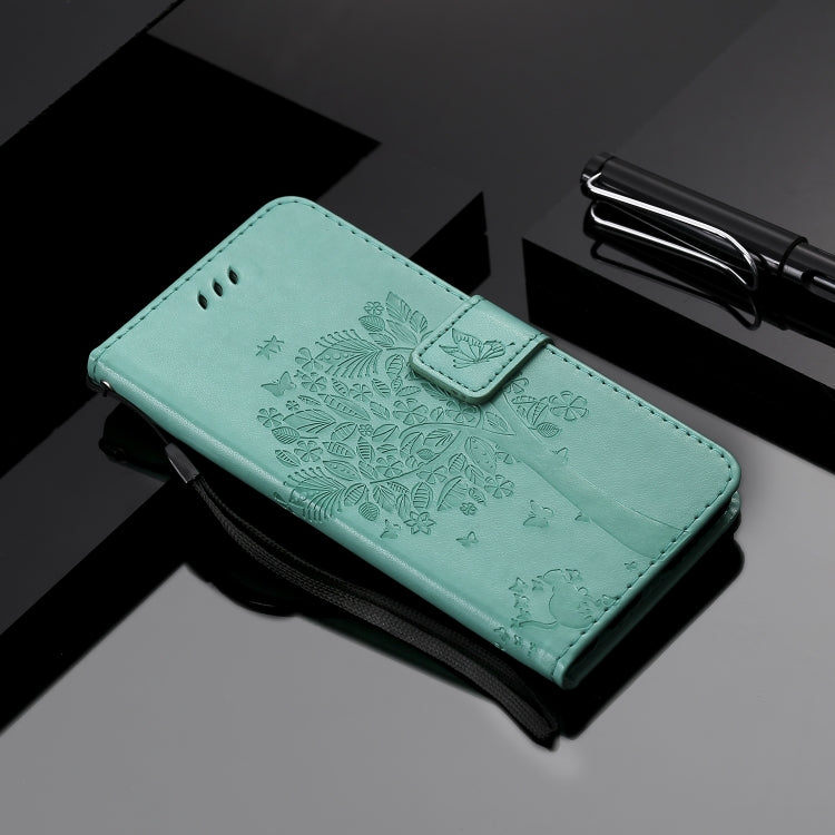 Tree & Cat Pattern Pressed Printing Horizontal Flip PU Leather Case with Holder & Card Slots & Wallet & Lanyard, For Huawei P20 Lite 2019 / Nova 5i, For Huawei P Smart Z / Y9 Prime 2019