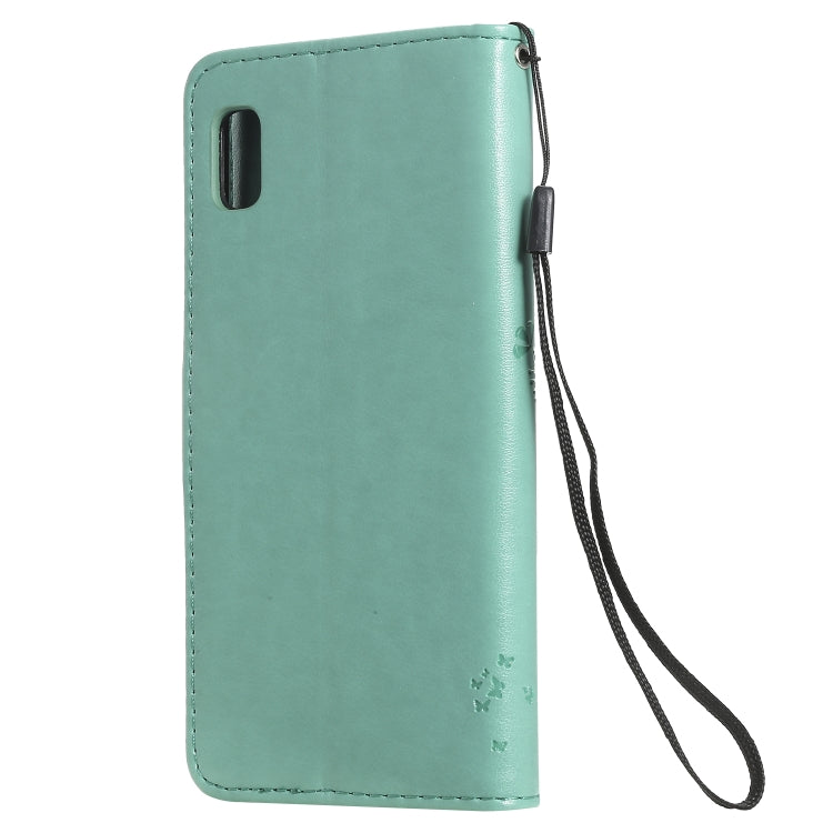 Tree & Cat Pattern Pressed Printing Horizontal Flip PU Leather Case with Holder & Card Slots & Wallet & Lanyard, For Galaxy A10e, For Galaxy A80