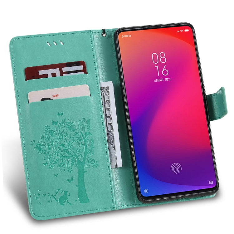 Tree & Cat Pattern Pressed Printing Horizontal Flip PU Leather Case with Holder & Card Slots & Wallet & Lanyard, For Xiaomi Mi 9T & Mi 9T Pro, For Xiaomi Mi 9T & Mi 9T Pro & Redmi K20 & K20 Pro, For OPPO A1K / C2