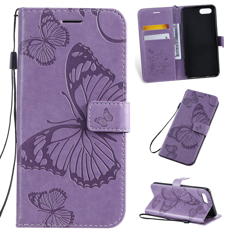 Pressed Printing Butterfly Pattern Horizontal Flip PU Leather Case with Holder & Card Slots & Wallet & Lanyard, For OPPO A1K / C2, For Vivo Y93 / Y91 / Y95, For Huawei P20 Lite 2019 / Nova 5i