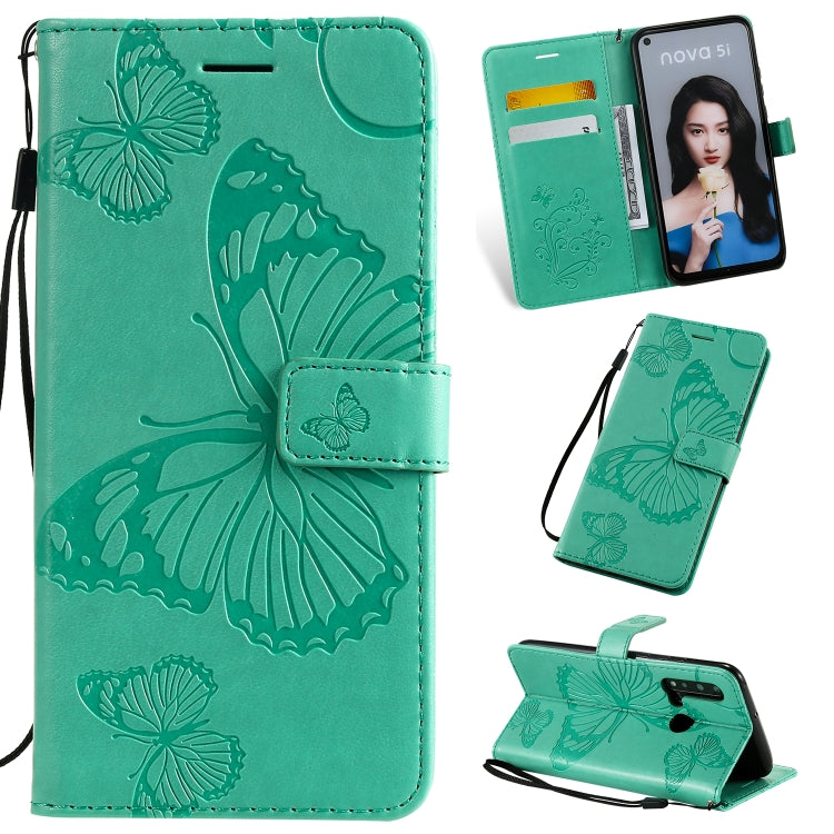 Pressed Printing Butterfly Pattern Horizontal Flip PU Leather Case with Holder & Card Slots & Wallet & Lanyard, For OPPO A1K / C2, For Vivo Y93 / Y91 / Y95, For Huawei P20 Lite 2019 / Nova 5i
