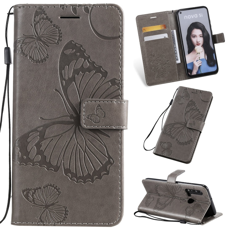 Pressed Printing Butterfly Pattern Horizontal Flip PU Leather Case with Holder & Card Slots & Wallet & Lanyard, For OPPO A1K / C2, For Vivo Y93 / Y91 / Y95, For Huawei P20 Lite 2019 / Nova 5i