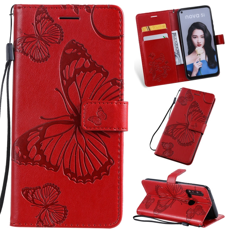 Pressed Printing Butterfly Pattern Horizontal Flip PU Leather Case with Holder & Card Slots & Wallet & Lanyard, For OPPO A1K / C2, For Vivo Y93 / Y91 / Y95, For Huawei P20 Lite 2019 / Nova 5i