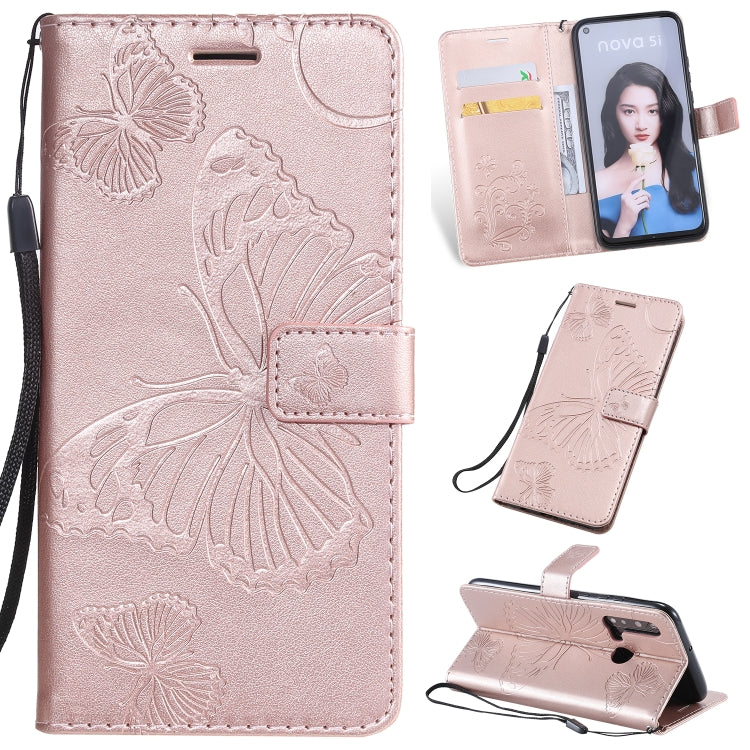 Pressed Printing Butterfly Pattern Horizontal Flip PU Leather Case with Holder & Card Slots & Wallet & Lanyard, For OPPO A1K / C2, For Vivo Y93 / Y91 / Y95, For Huawei P20 Lite 2019 / Nova 5i