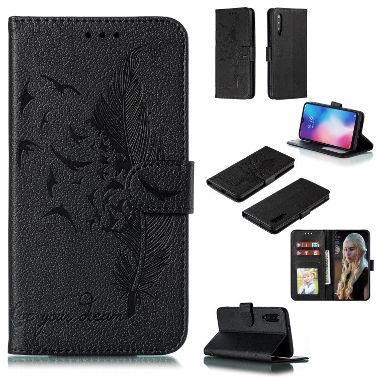 Feather Pattern Litchi Texture Horizontal Flip Leather Case with Wallet & Holder & Card Slots, For Xiaomi Mi 9, For Xiaomi Mi 9 SE, For Xiaomi Mi CC9, For Xiaomi Mi CC9e