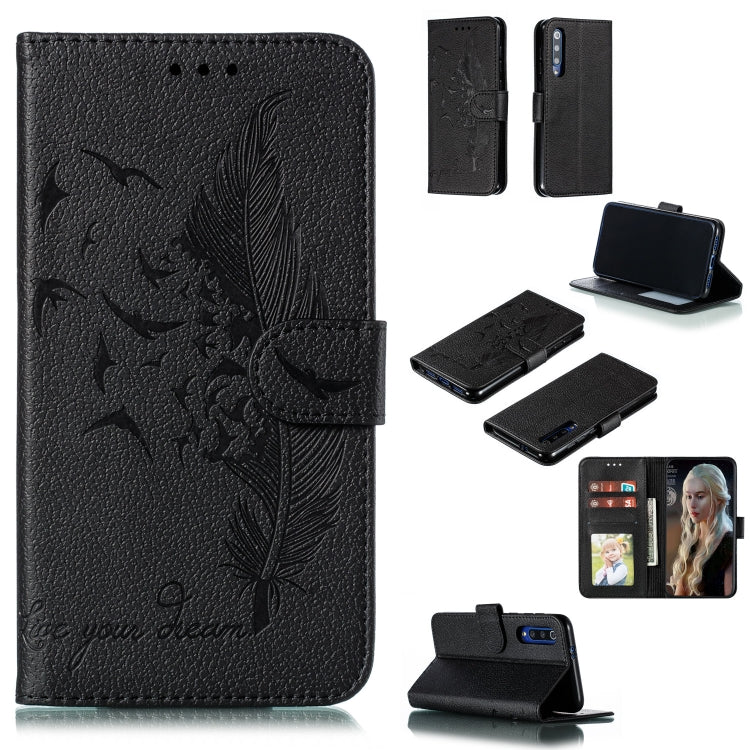 Feather Pattern Litchi Texture Horizontal Flip Leather Case with Wallet & Holder & Card Slots, For Xiaomi Mi 9, For Xiaomi Mi 9 SE, For Xiaomi Mi CC9, For Xiaomi Mi CC9e