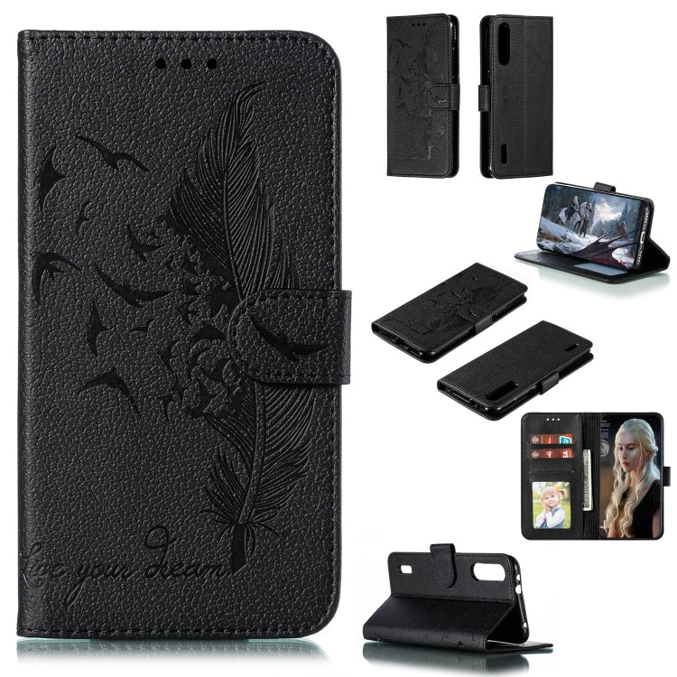 Feather Pattern Litchi Texture Horizontal Flip Leather Case with Wallet & Holder & Card Slots, For Xiaomi Mi 9, For Xiaomi Mi 9 SE, For Xiaomi Mi CC9, For Xiaomi Mi CC9e