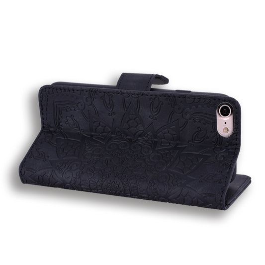 Calf leather iPhone case 6.1 inch with multiple card slots and folding stand design