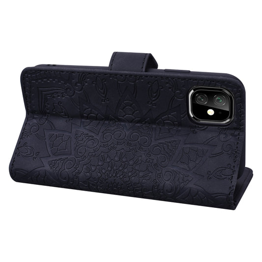 Embossed calf leather iPhone 11 Pro Max case showing interior card slots and wallet functionality