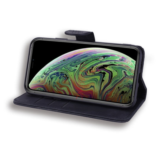 Calf pattern leather iPhone 11 Pro Max case with multi-card storage and stand feature
