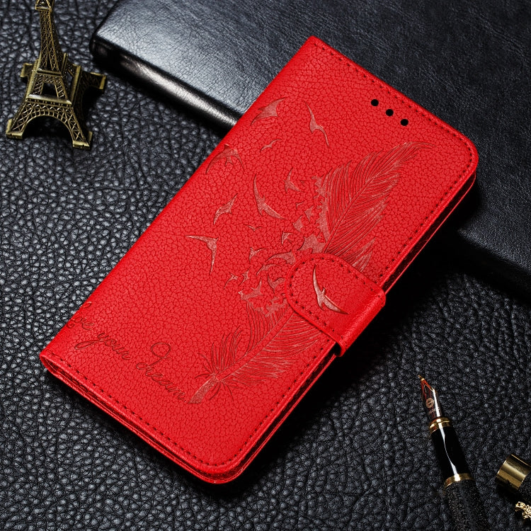 Feather Pattern Litchi Texture Horizontal Flip Leather Case with Wallet & Holder & Card Slots, For Galaxy A40, For Galaxy A50, For Galaxy A60, For Galaxy A70