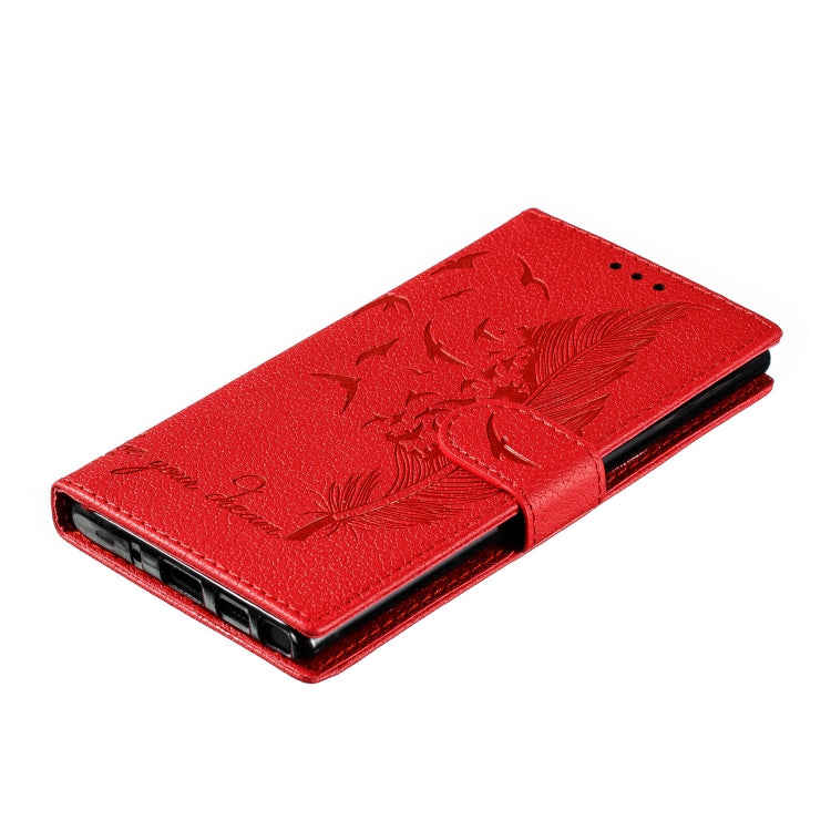Feather Pattern Litchi Texture Horizontal Flip Leather Case with Wallet & Holder & Card Slots, For Galaxy Note 10, For Galaxy Note 10 +, For Galaxy S9, For Galaxy S9+