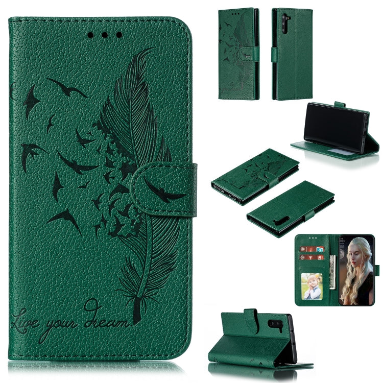 Feather Pattern Litchi Texture Horizontal Flip Leather Case with Wallet & Holder & Card Slots, For Galaxy Note 10, For Galaxy Note 10 +, For Galaxy S9, For Galaxy S9+