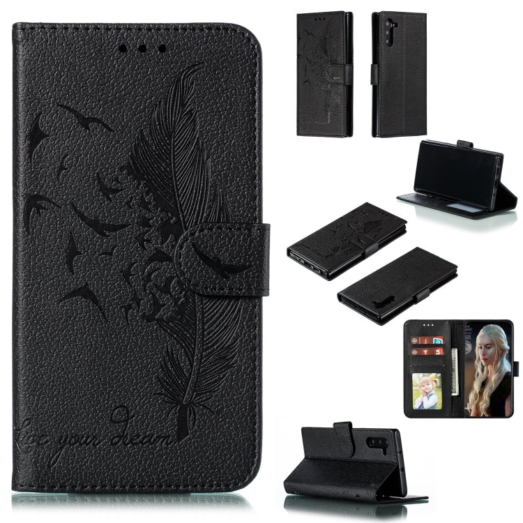 Feather Pattern Litchi Texture Horizontal Flip Leather Case with Wallet & Holder & Card Slots, For Galaxy Note 10, For Galaxy Note 10 +, For Galaxy S9, For Galaxy S9+