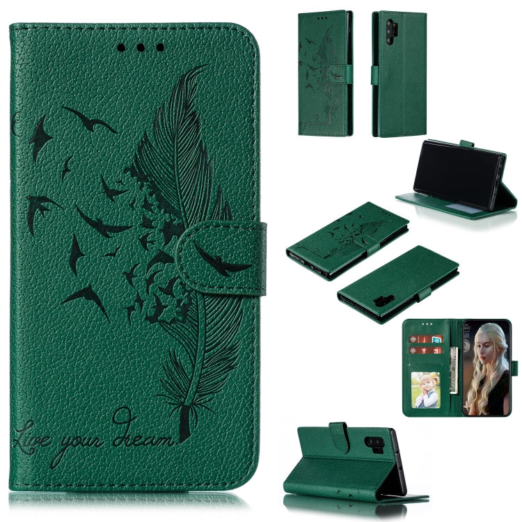 Feather Pattern Litchi Texture Horizontal Flip Leather Case with Wallet & Holder & Card Slots, For Galaxy Note 10, For Galaxy Note 10 +, For Galaxy S9, For Galaxy S9+