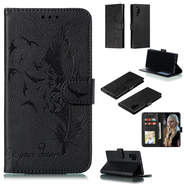 Feather Pattern Litchi Texture Horizontal Flip Leather Case with Wallet & Holder & Card Slots, For Galaxy Note 10, For Galaxy Note 10 +, For Galaxy S9, For Galaxy S9+