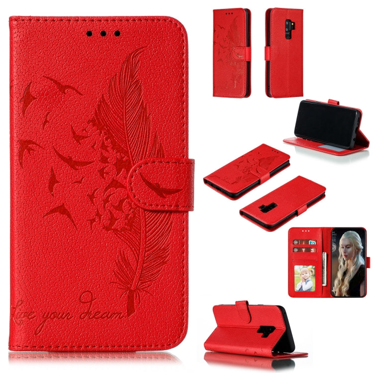 Feather Pattern Litchi Texture Horizontal Flip Leather Case with Wallet & Holder & Card Slots, For Galaxy Note 10, For Galaxy Note 10 +, For Galaxy S9, For Galaxy S9+