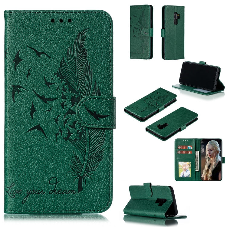 Feather Pattern Litchi Texture Horizontal Flip Leather Case with Wallet & Holder & Card Slots, For Galaxy Note 10, For Galaxy Note 10 +, For Galaxy S9, For Galaxy S9+