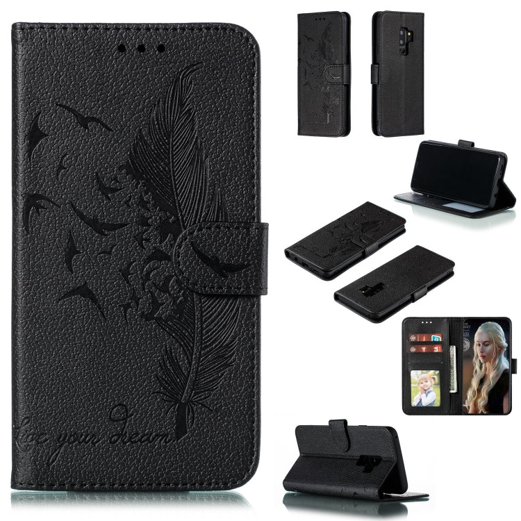 Feather Pattern Litchi Texture Horizontal Flip Leather Case with Wallet & Holder & Card Slots, For Galaxy Note 10, For Galaxy Note 10 +, For Galaxy S9, For Galaxy S9+