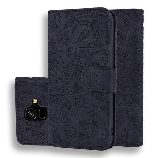 Calf pattern embossed leather Galaxy A5 A8 A6 J8 A6+ A7 case with wallet card slots holder