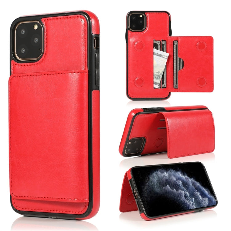Shockproof PU + TPU Protective Case with Card Slots & Holder, For iPhone 11 Pro, For iPhone 11 Pro Max, For iPhone X / XS