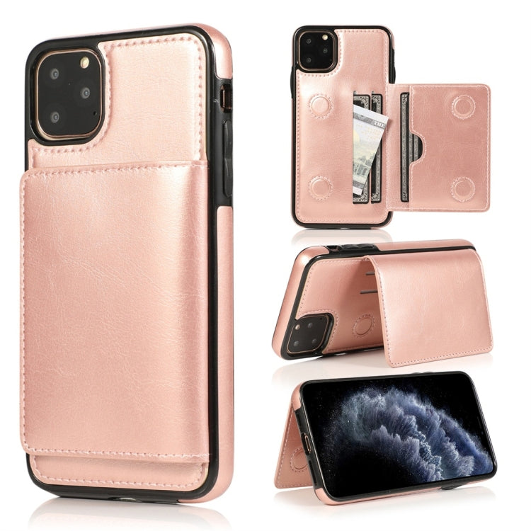 Shockproof PU + TPU Protective Case with Card Slots & Holder, For iPhone 11 Pro, For iPhone 11 Pro Max, For iPhone X / XS