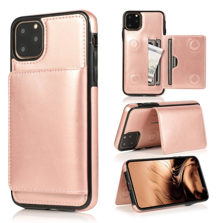 Shockproof PU + TPU Protective Case with Card Slots & Holder, For iPhone 11 Pro, For iPhone 11 Pro Max, For iPhone X / XS