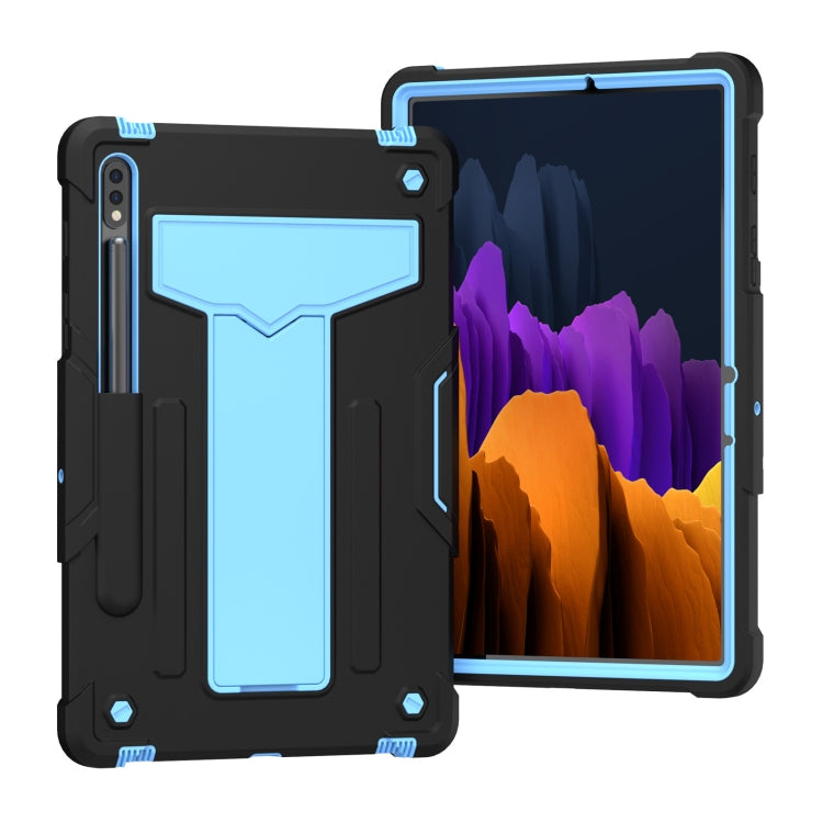T-shaped Bracket Contrast Color Shockproof PC + Silicone Protective Case, For Samsung Galaxy Tab S8 / Galaxy Tab S7 T870 / T875, For Samsung Galaxy Tab S6 Lite P610/615