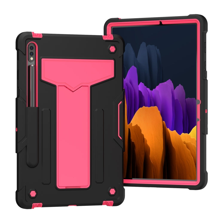 T-shaped Bracket Contrast Color Shockproof PC + Silicone Protective Case, For Samsung Galaxy Tab S8 / Galaxy Tab S7 T870 / T875, For Samsung Galaxy Tab S6 Lite P610/615
