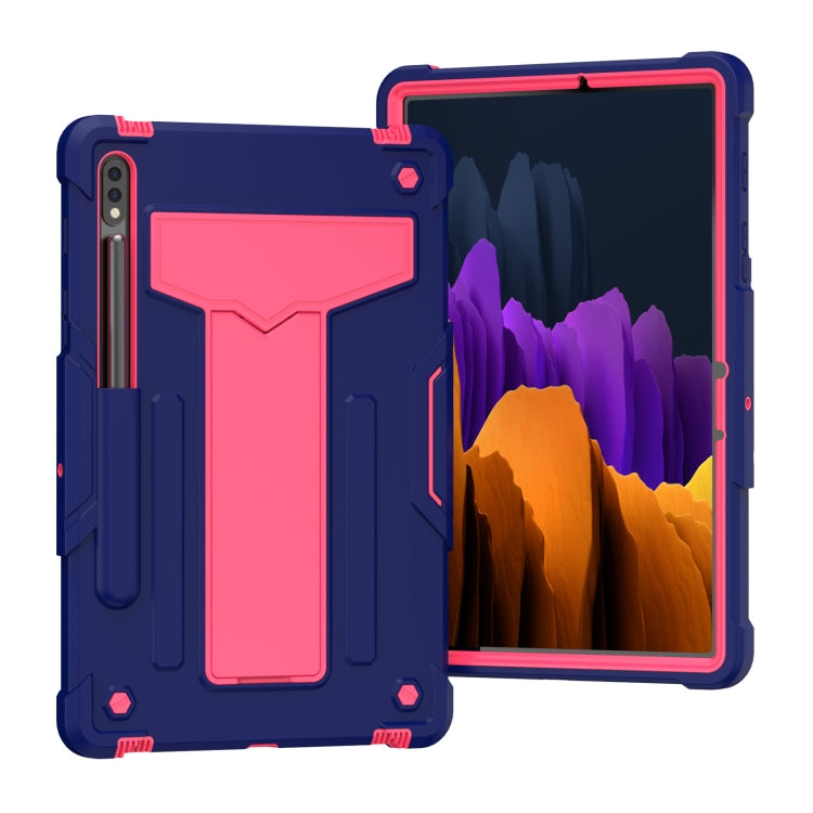 T-shaped Bracket Contrast Color Shockproof PC + Silicone Protective Case, For Samsung Galaxy Tab S8 / Galaxy Tab S7 T870 / T875, For Samsung Galaxy Tab S6 Lite P610/615
